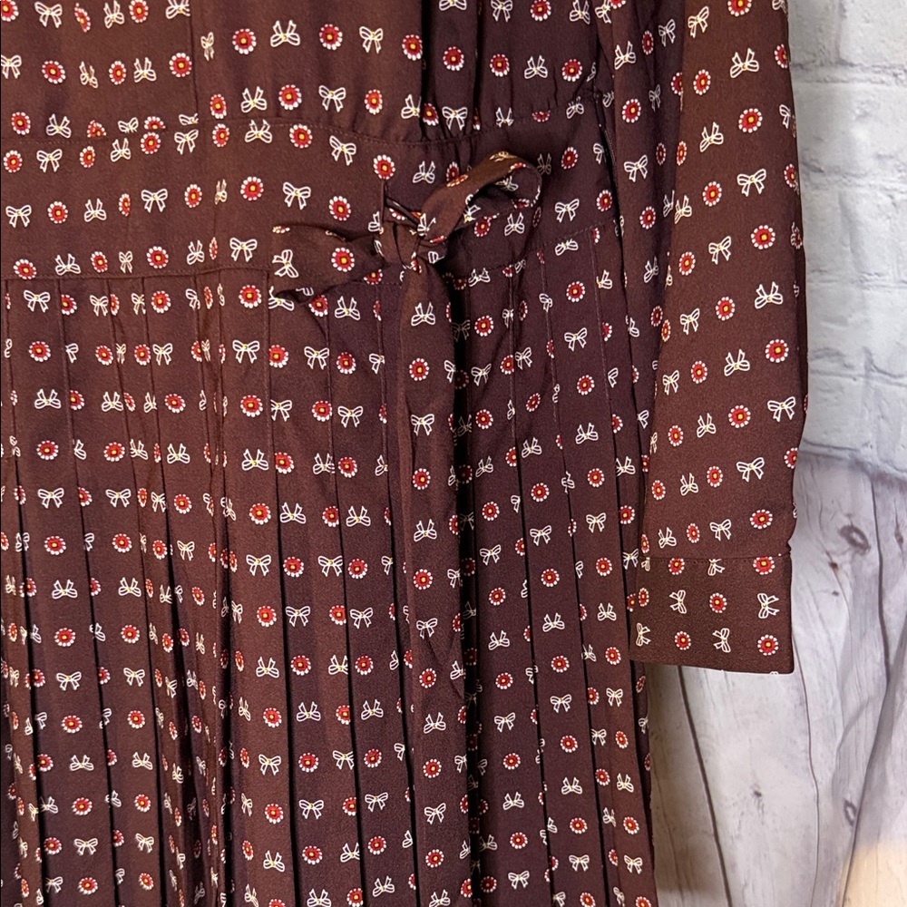 LOFT Elegant Maroon Patterned Dress - Picture 6 of 14